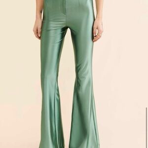 Nocturne darted flare pants green